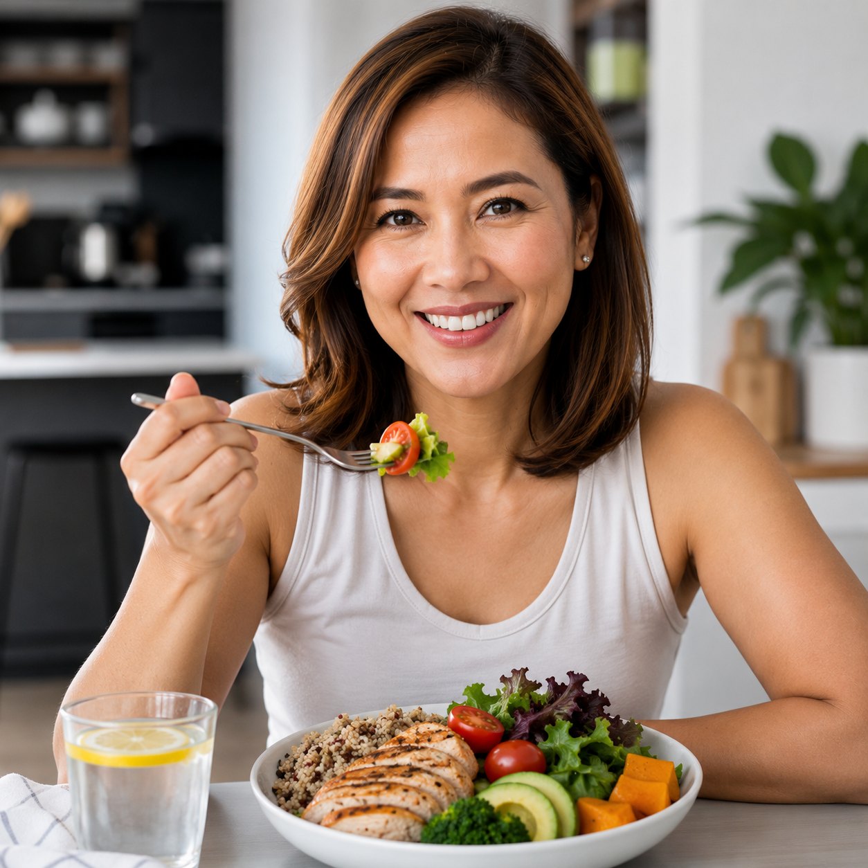 Woman holding a healthy meal